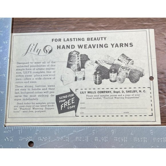 Lily Mills Hand Weaving Yarns Vintage Print Ad 1930s Practical Weaving - Picture 3 of 4